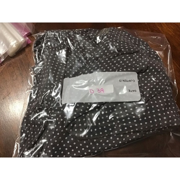 Womens Plus 2X Boho Career Casual Grey Polk Dot Bell Sleeve Lace Up Neck Blouse - Picture 13 of 13